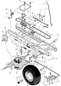 Drive Assembly Diagram and Parts List for 465618X48A 2003 Briggs and Stratton Lawn Tractor